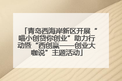 青岛西海岸新区开展“喵小创贷你创业”助力行动暨“西创赢——创业大咖说”主题活动