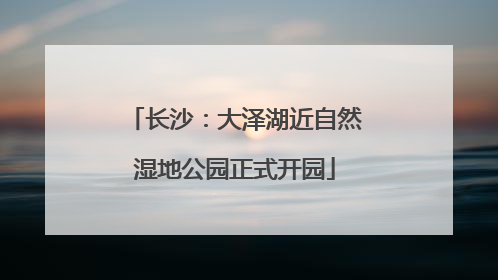 长沙：大泽湖近自然湿地公园正式开园