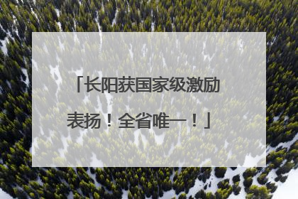 长阳获国家级激励表扬！全省唯一！