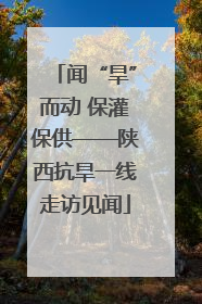 闻“旱”而动 保灌保供——陕西抗旱一线走访见闻
