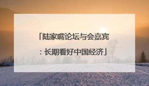陆家嘴论坛与会嘉宾：长期看好中国经济