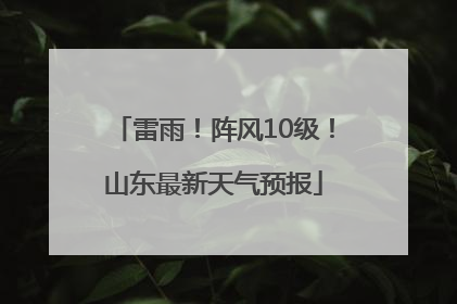 雷雨！阵风10级！山东最新天气预报