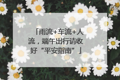 雨流+车流+人流，端午出行请收好“平安指南”
