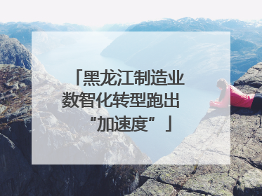 黑龙江制造业数智化转型跑出“加速度”