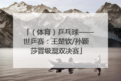 （体育）乒乓球——世乒赛：王楚钦/孙颖莎晋级混双决赛