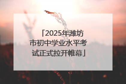 2025年潍坊市初中学业水平考试正式拉开帷幕