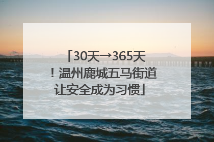 30天→365天！温州鹿城五马街道让安全成为习惯